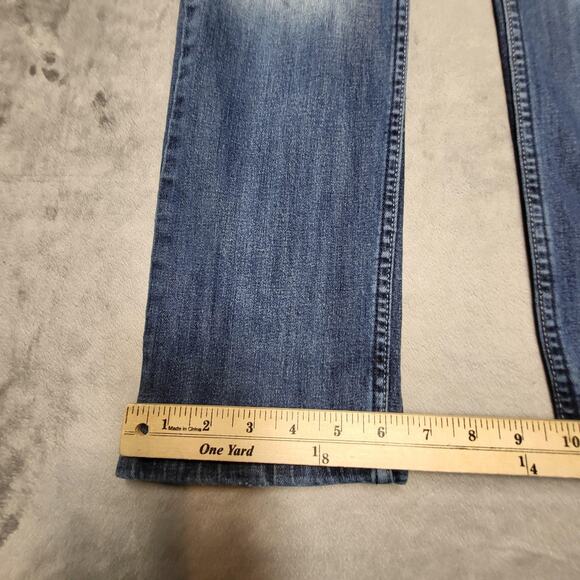 Levis 524 Too Superlow Jeans Womens 9M Blue Low Rise Stretch Straight Leg Denim - Picture 6 of 11